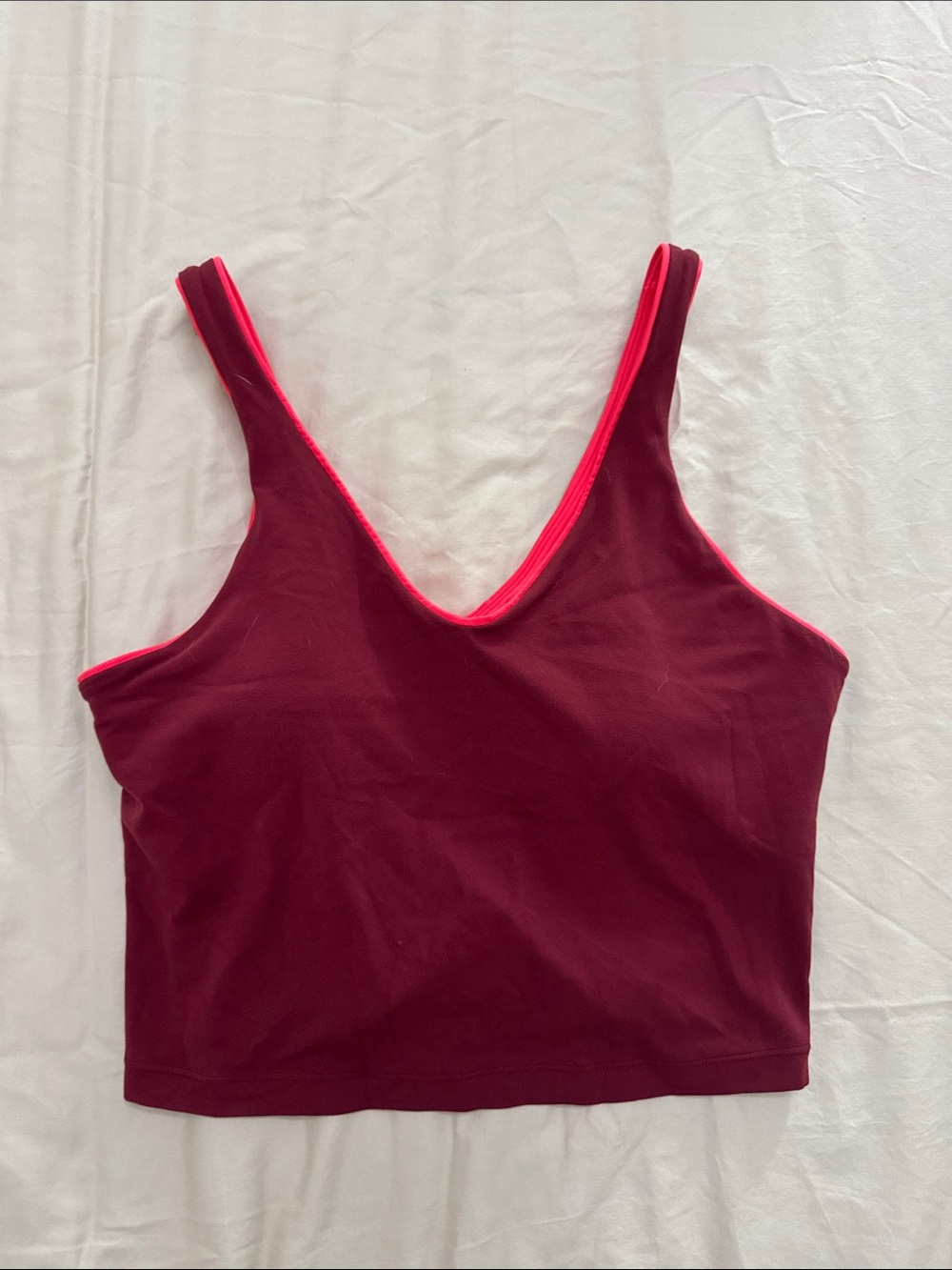 Transcend V neck crop sports bra a-c